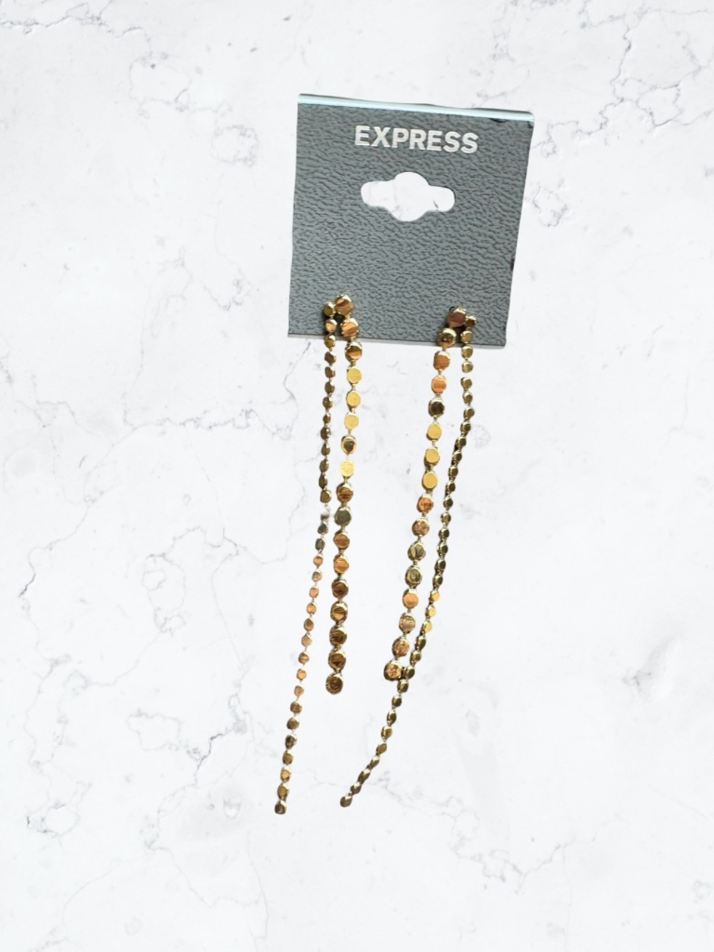 Express Shimmering Gold Disc Drop Earrings